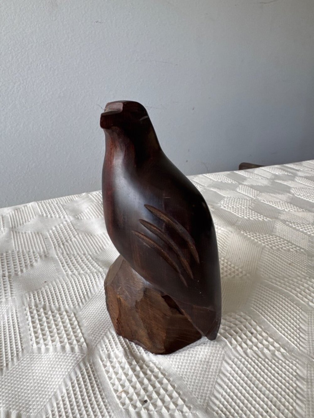 Hand Carved Ironwood Eagle Figurine 1960s Mid Century Vintage Decor